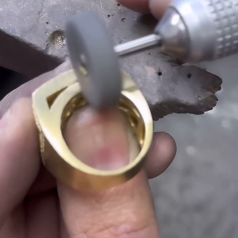 3ct Round Cut Paved Yellow and White Sapphire Handmade Men's Ring in Yellow Gold