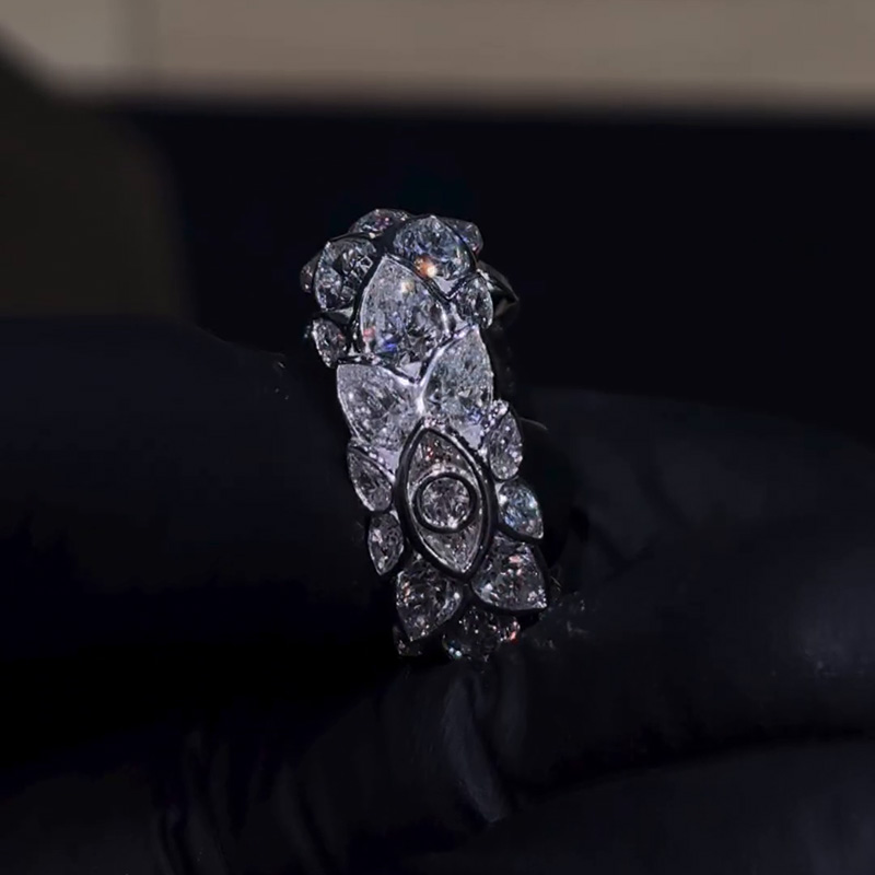 5ct Round Cut White Sapphire Pear Cut Eternity Band Ring