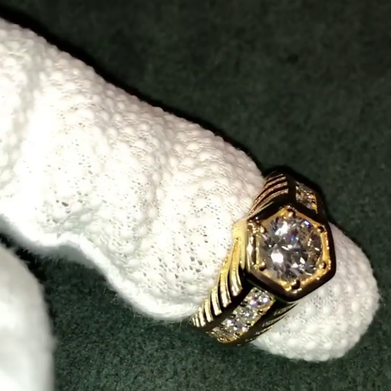 2.5ct Round Cut White Sapphire Yellow Gold Engagement Ring