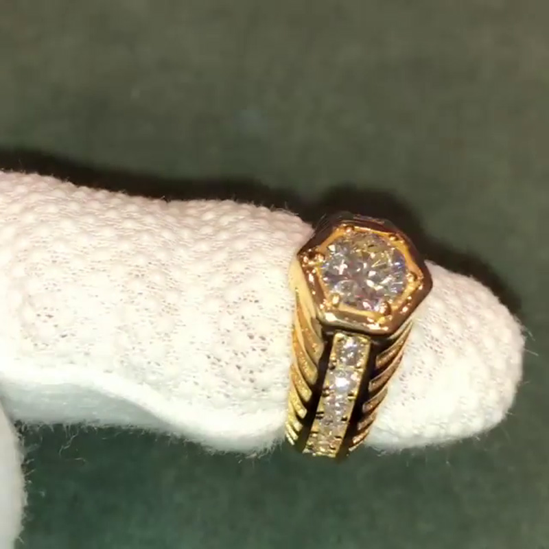 2.5ct Round Cut White Sapphire Yellow Gold Engagement Ring