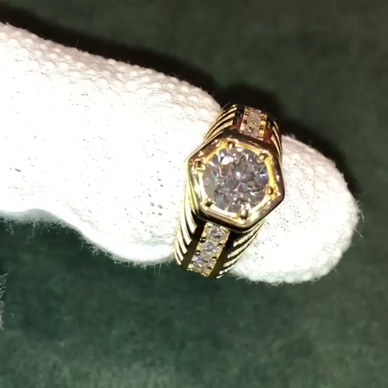 2.5ct Round Cut White Sapphire Yellow Gold Engagement Ring
