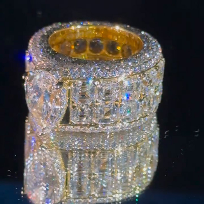 5ct Pear Cut With 12ct Side Stones White Sapphire Rose Gold Men's Ring