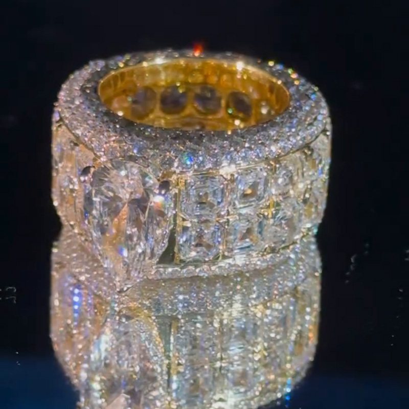 5ct Pear Cut With 12ct Side Stones White Sapphire Rose Gold Men's Ring