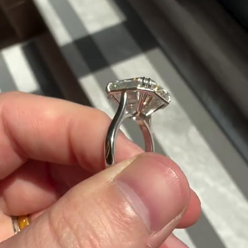 15ct Asscher Cut White Sapphire Handmade Engagement Ring