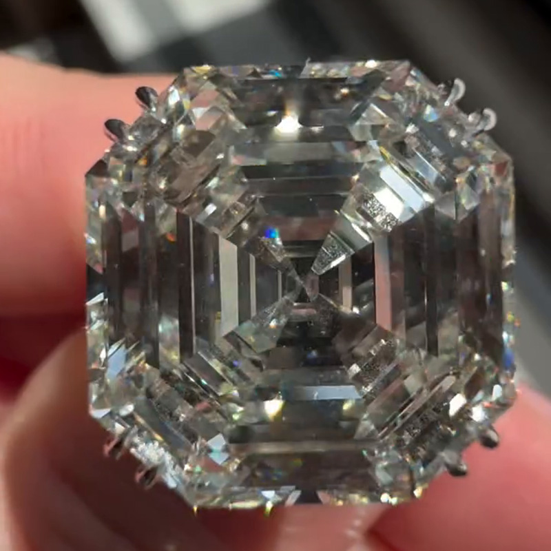 15ct Asscher Cut White Sapphire Handmade Engagement Ring
