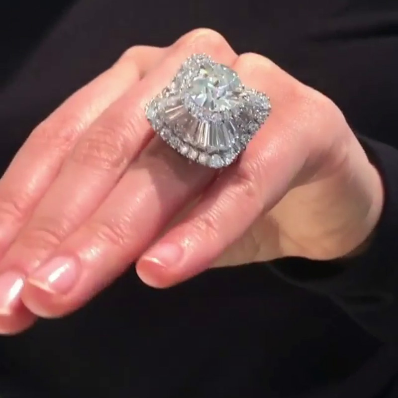 5.7ct Round Cut White Sapphire Ballerina Design Handmade Sterling Silver Ring