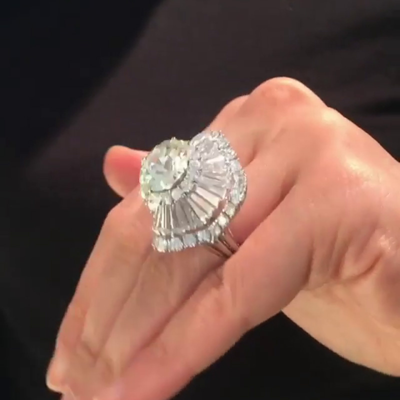 5.7ct Round Cut White Sapphire Ballerina Design Handmade Sterling Silver Ring