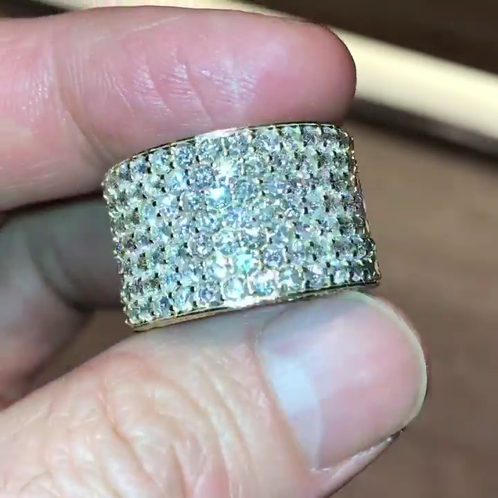 11ct Round Cut White Sapphire Full Set Handmade Men's Wedding Band