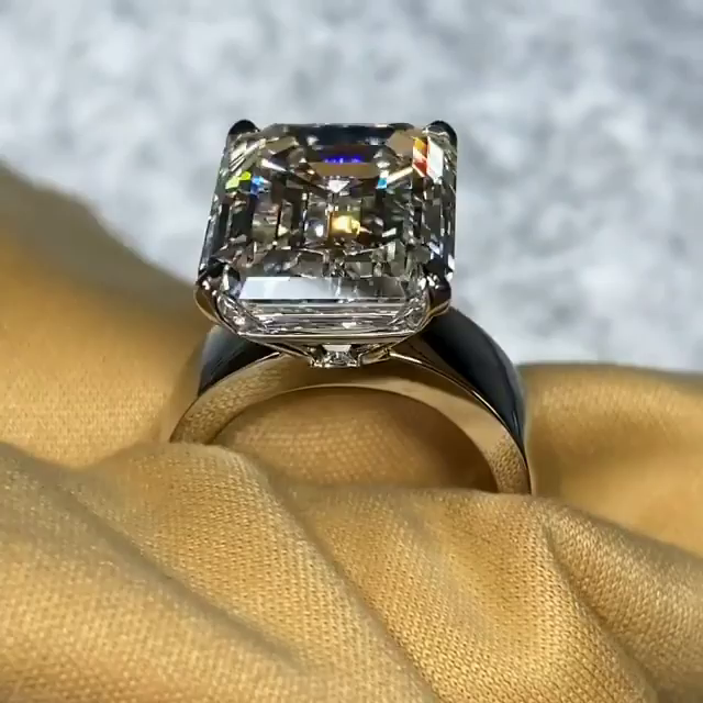 15ct Emerald Cut White Sapphire  Simple Style Handmade Sterling Silver Men's Ring