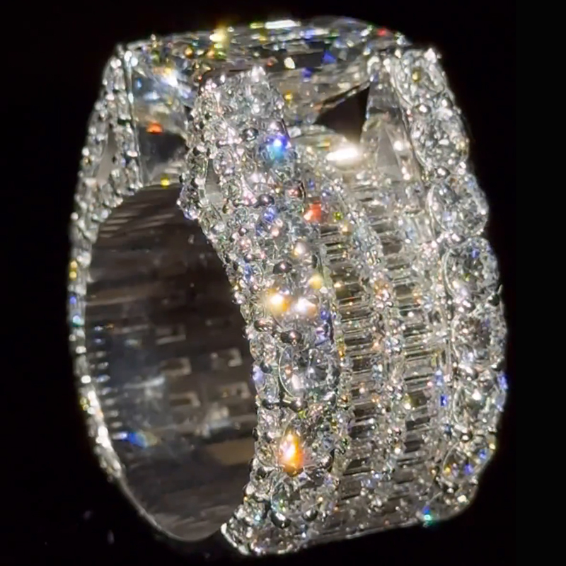 15ct Radiant Cut White Sapphire Timeless Elegant Handmade Sterling Silver Men's Ring