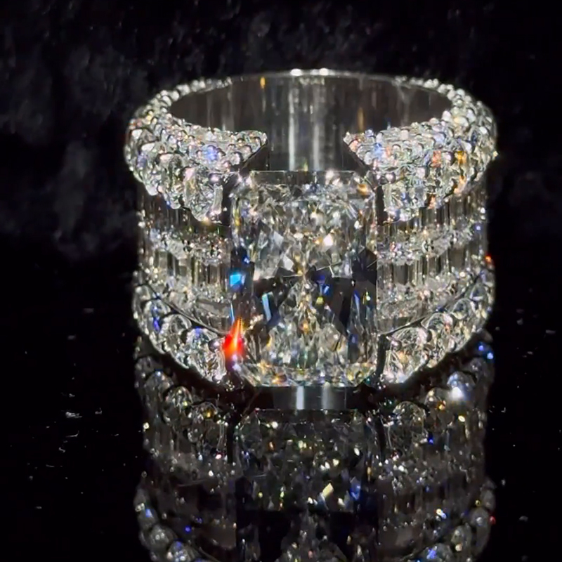 15ct Radiant Cut White Sapphire Timeless Elegant Handmade Sterling Silver Men's Ring