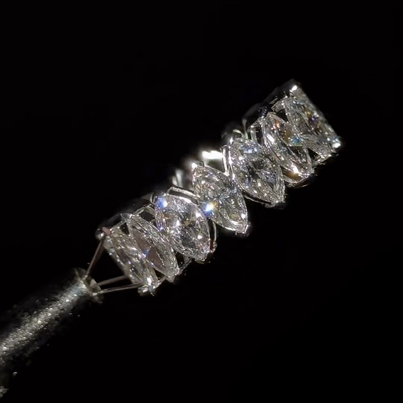 7.2ctw Marquise Cut White Sapphire Full Set Eternity Men's Band