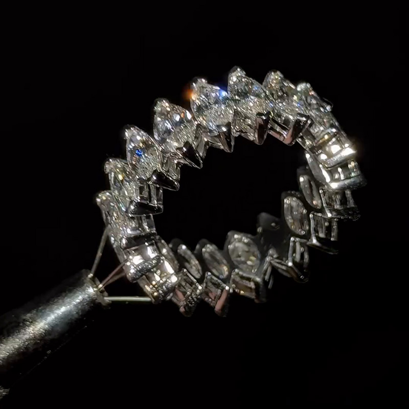 7.2ctw Marquise Cut White Sapphire Full Set Eternity Men's Band