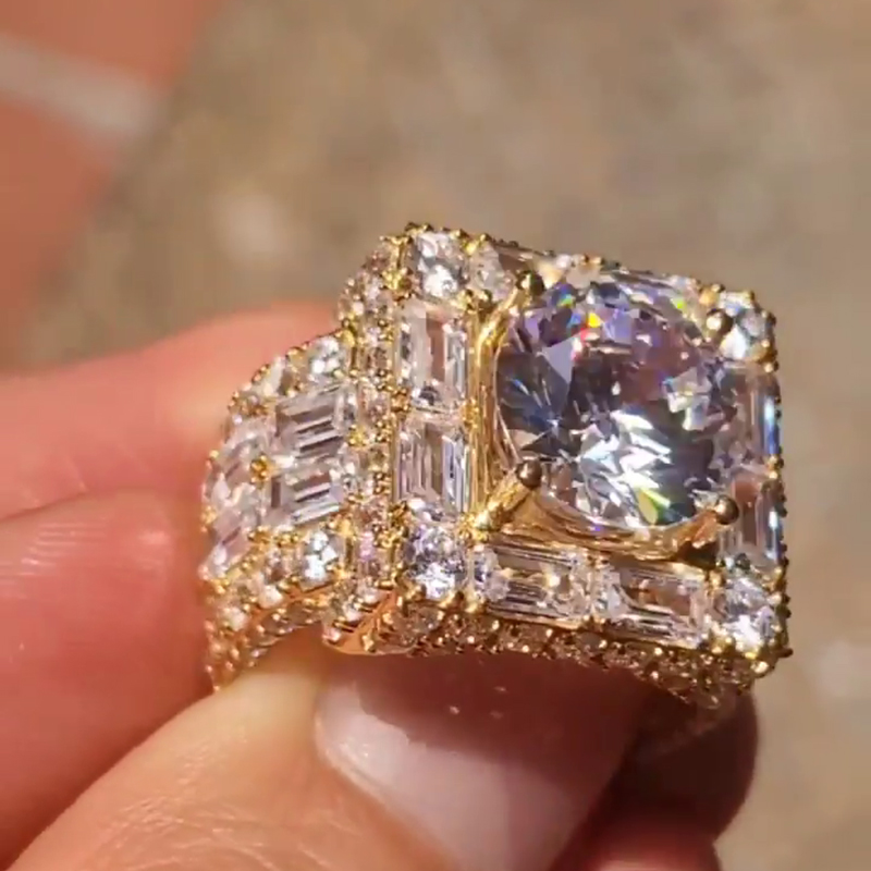 3.5ct Round Cut White Sapphire With Emerald Cut Setting Gemstones Handmade Men's Ring