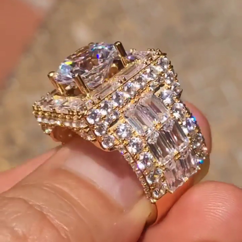 3.5ct Round Cut White Sapphire With Emerald Cut Setting Gemstones Handmade Men's Ring