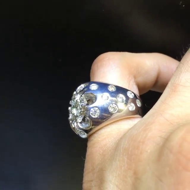 6ctw Round Cut White Sapphire Sterling Silver Handmade Men's Ring