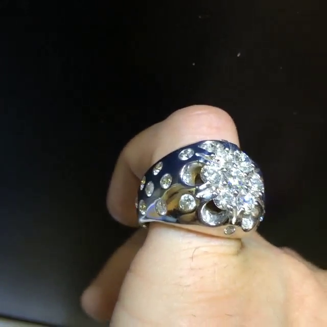 6ctw Round Cut White Sapphire Sterling Silver Handmade Men's Ring