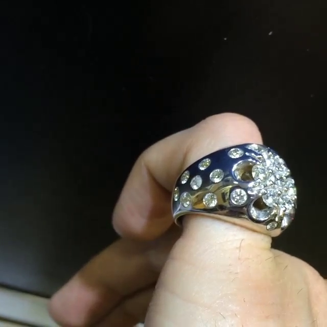 6ctw Round Cut White Sapphire Sterling Silver Handmade Men's Ring