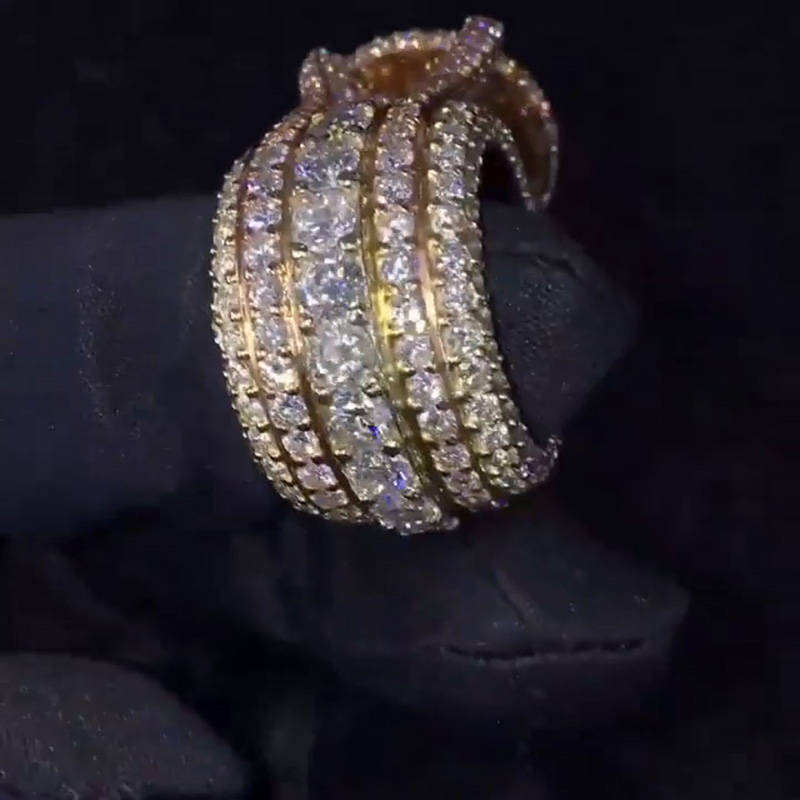 4ct Round Cut White Sapphire Halo Pave Set Handmade Two-Tone Luxury Men's Ring