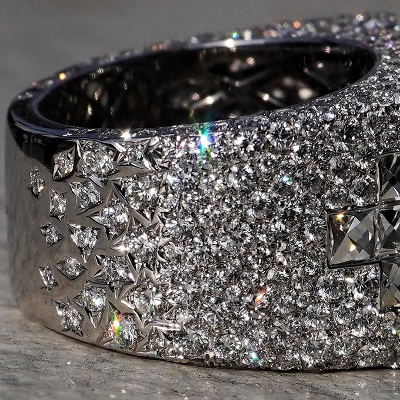 3ct Round Cut Aquamarine Pave Set Handmade Classic Men's Ring