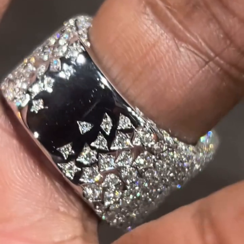 3ct Round Cut Aquamarine Pave Set Handmade Classic Men's Ring