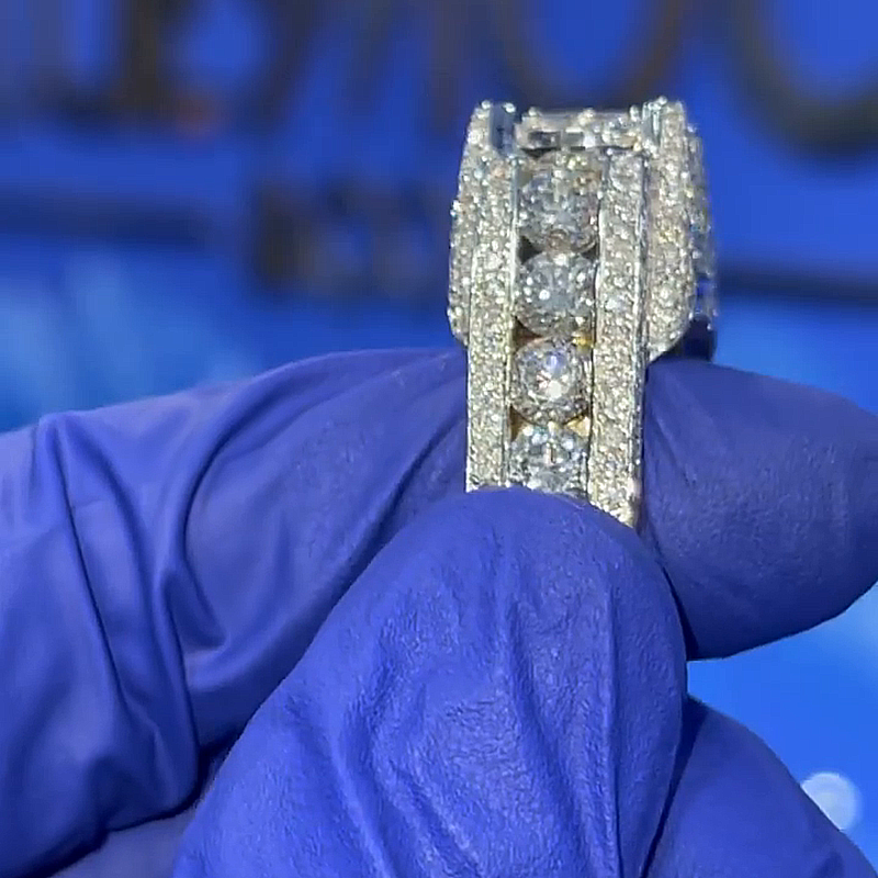 3ct Round Cut White Sapphire Halo Vintage Handmade Men's Ring