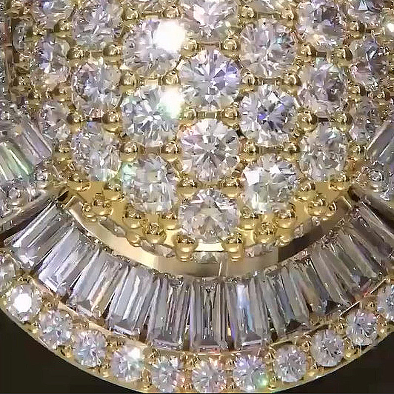 6.5ctw Round Cut White Sapphire With Baguette Cut Side Stones Half Set Yellow Gold Handmade Men's Ring