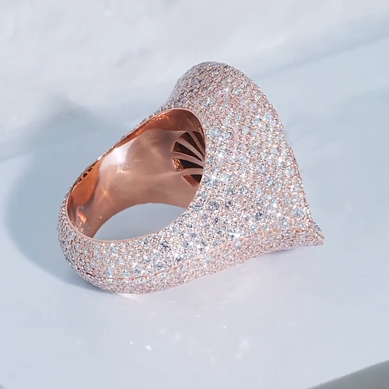 10ct Marquise Cut White Sapphire Evil Eye Pave Set Rose Gold Handmade Ring