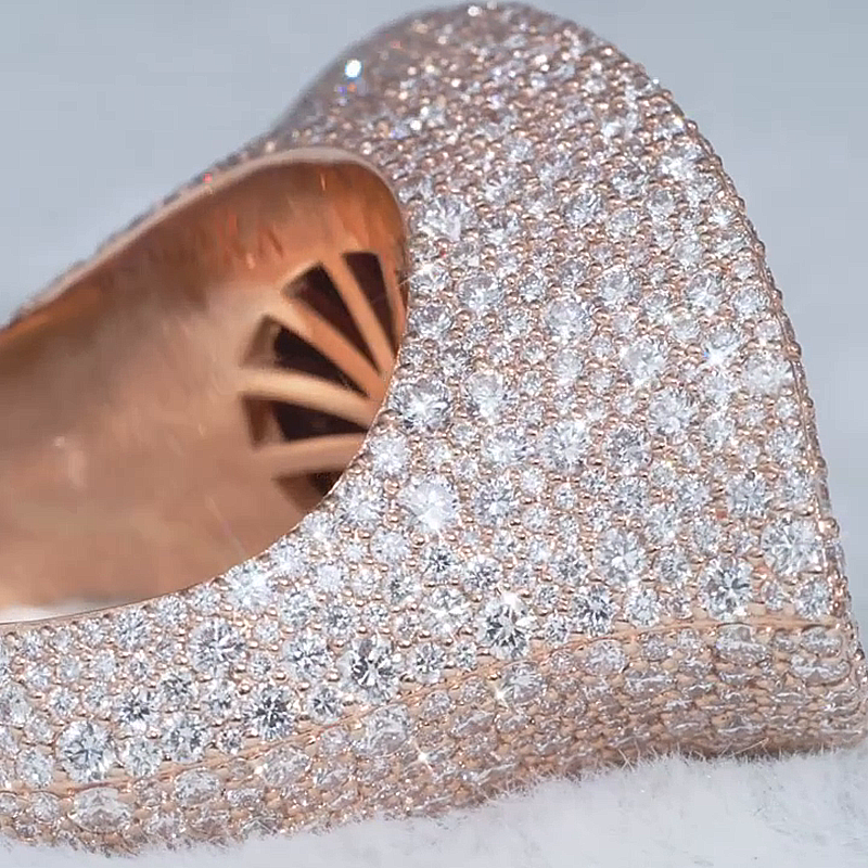 10ct Marquise Cut White Sapphire Evil Eye Pave Set Rose Gold Handmade Ring