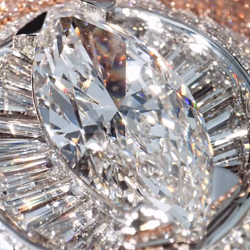 10ct Marquise Cut White Sapphire Evil Eye Pave Set Rose Gold Handmade Ring