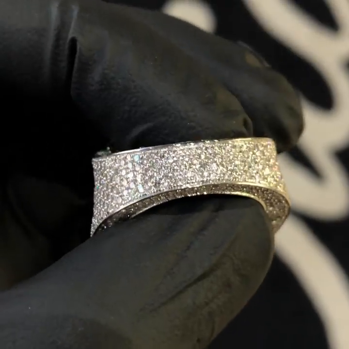 15ctw Marquise & Baguette Cut White Sapphire Devil Eye Pave Set Handmade Men's Ring