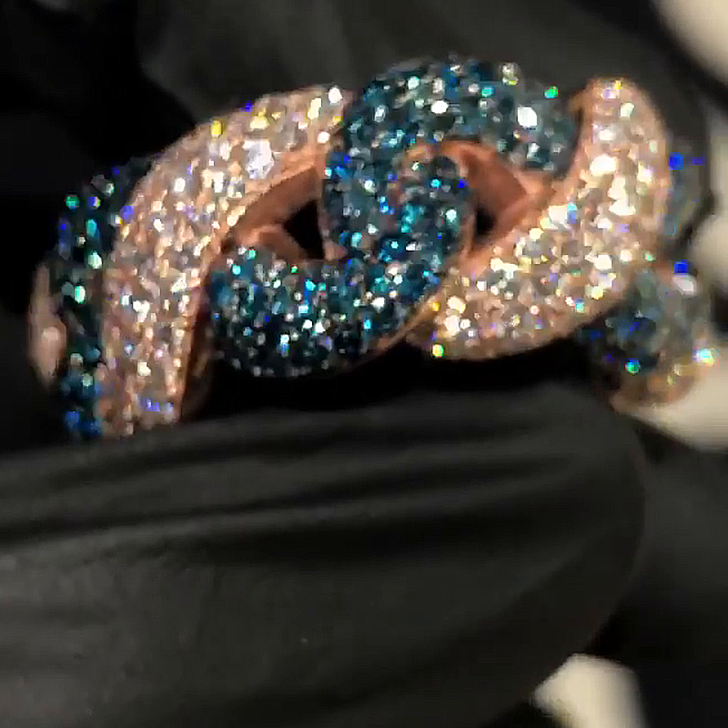 8ctw Emerald & Round Cut White & Blue Sapphire Rose Gold Infinity Handmade Men's Ring