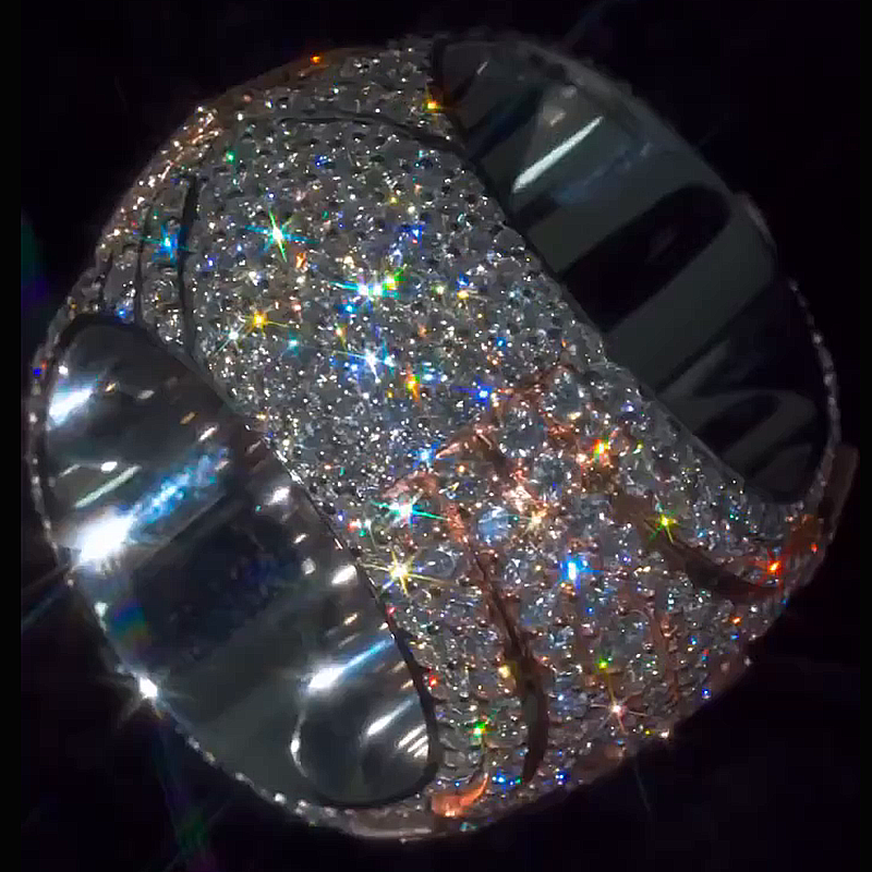 18ctw Multi-Shape Cut White Sapphire Full Set Rose Gold Old English Design Men's Ring