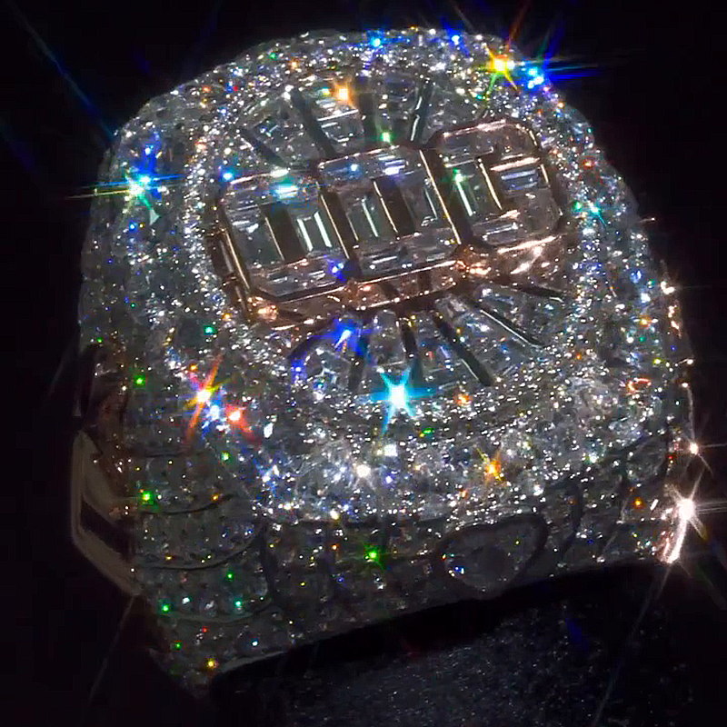 18ctw Multi-Shape Cut White Sapphire Full Set Rose Gold Old English Design Men's Ring