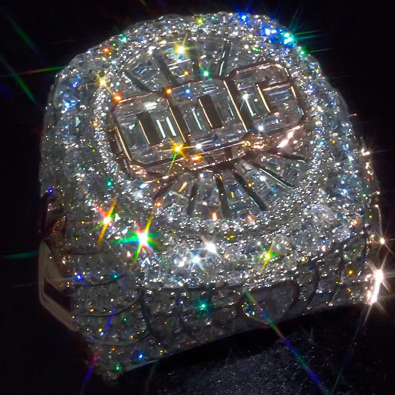 18ctw Multi-Shape Cut White Sapphire Full Set Rose Gold Old English Design Men's Ring