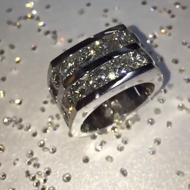 8ct Round Cut White Sapphire Handmade Sterling Silver Men's Ring