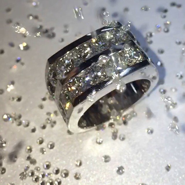 8ct Round Cut White Sapphire Handmade Sterling Silver Men's Ring