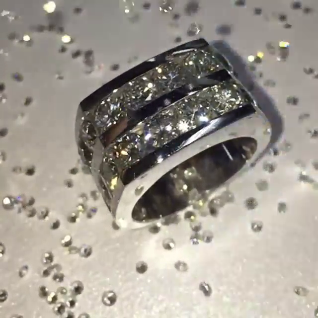 8ct Round Cut White Sapphire Handmade Sterling Silver Men's Ring