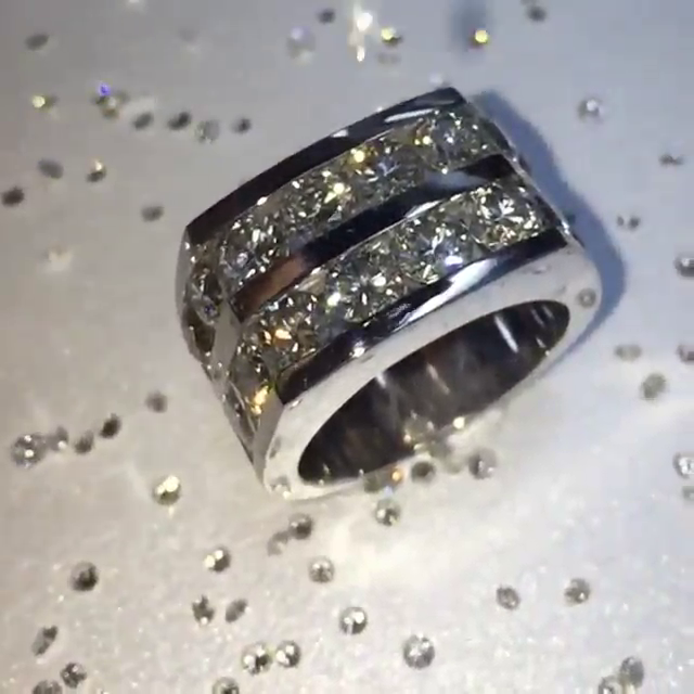 8ct Round Cut White Sapphire Handmade Sterling Silver Men's Ring