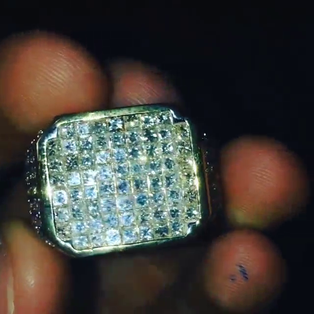 6ctw Princess Cut White Sapphire Handmade Sterling Silver Men's Ring