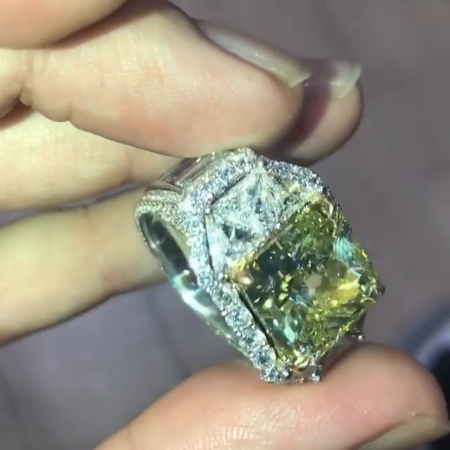 10ct Princess Cut Yellow Sapphire Full Set Handmade Men's Ring