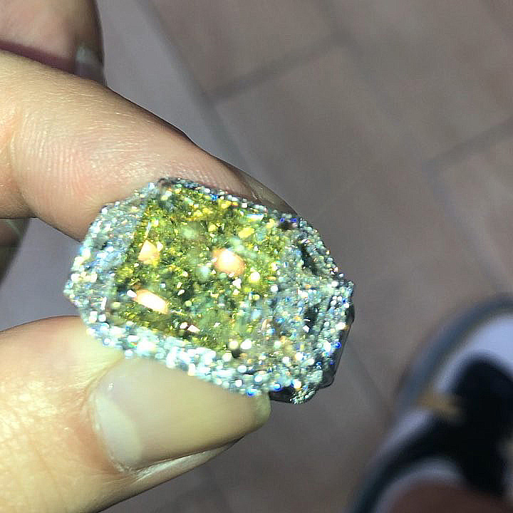 10ct Princess Cut Yellow Sapphire Full Set Handmade Men's Ring