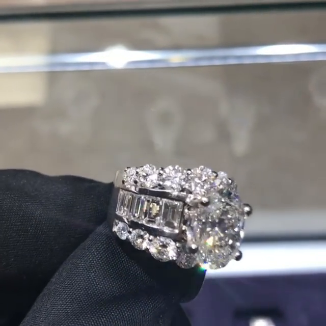 5.2ct Oval Cut White Sapphire Classic Handmade Ring