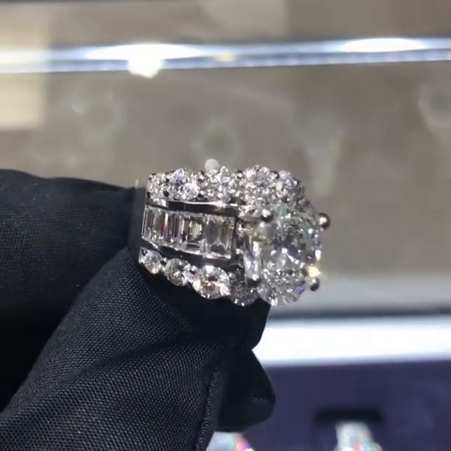 5.2ct Oval Cut White Sapphire Classic Handmade Ring