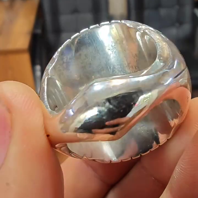 15ct Round Cut White Sapphire Claws Vintage Handmade Men's Ring