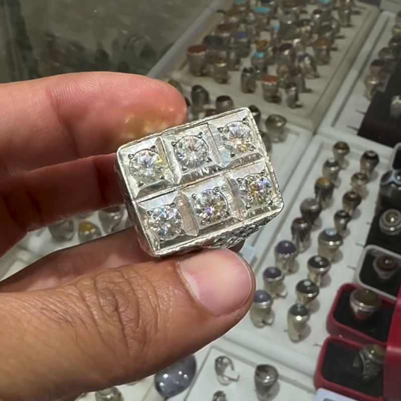 12ct Round Cut White Sapphire Vintage Handmade Men's Ring
