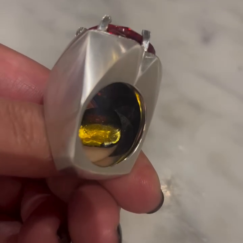 10ct Pear Cut Garnet Halo Handmade Unisex Ring