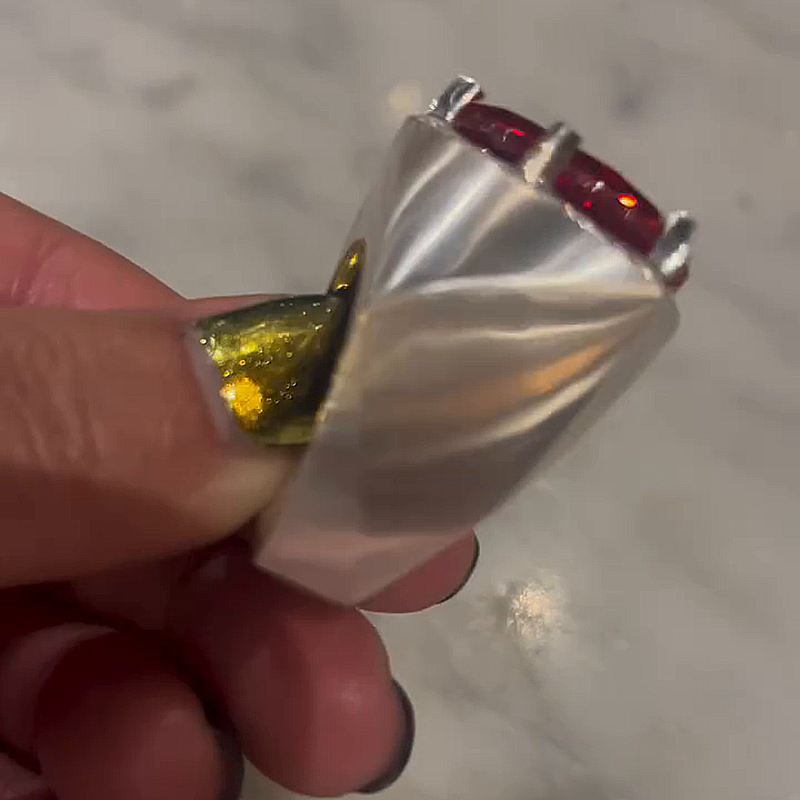 10ct Pear Cut Garnet Halo Handmade Unisex Ring