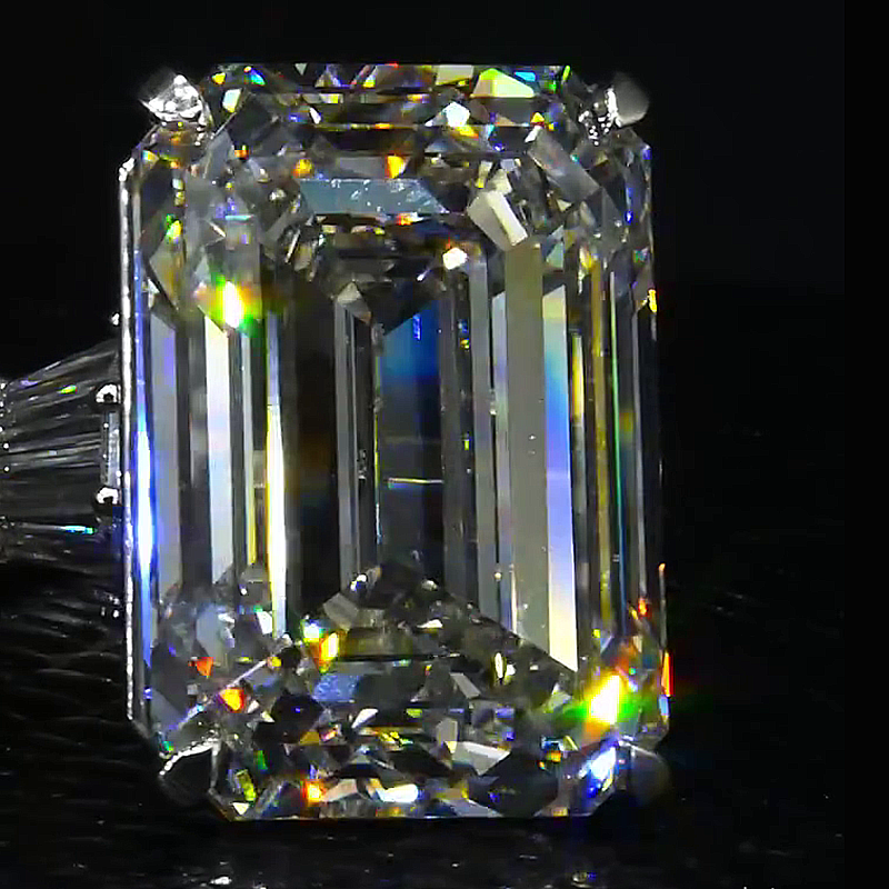 10ct Emerald Cut White Sapphire Handmade Sterling Silver Ring