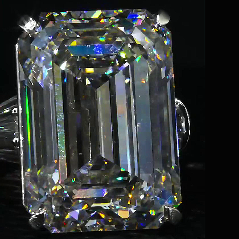 10ct Emerald Cut White Sapphire Handmade Sterling Silver Ring